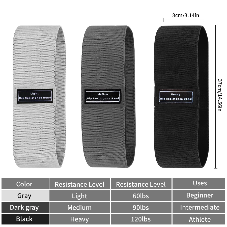 Yoga Fitness Resistance Band - Fasce Elastiche in Tessuto per Glutei